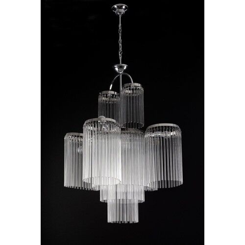 2 Katlı Cam Gövdeli Avize