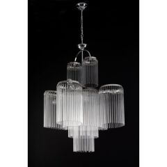 2 Katlı Cam Gövdeli Avize