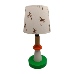 Ahşap Çocuk Odası Abajur Yeşil Turuncu