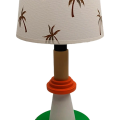 Ahşap Çocuk Odası Abajur Yeşil Turuncu