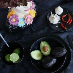 Organic Siyah Seramik Tabak 26 cm