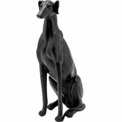 Greyhound Bruno Black Matt Dekoratif Obje 80cm