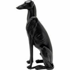 Greyhound Bruno Black Matt Dekoratif Obje 80cm