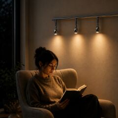 Axis Ayarlanabilir Okuma Başlıklı Gümüş LED Duvar Apliği