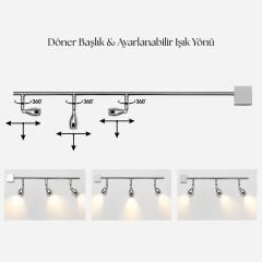 Axis Ayarlanabilir Okuma Başlıklı Gümüş LED Duvar Apliği