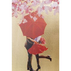 Flower Couple Gold Pink Tablo 80x100 cm