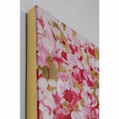 Touched Flower Couple Gold Pink Tablo 120x160 cm