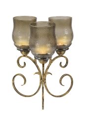 3 Kadehli Cam Şamdan