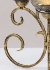 3 Kadehli Cam Şamdan