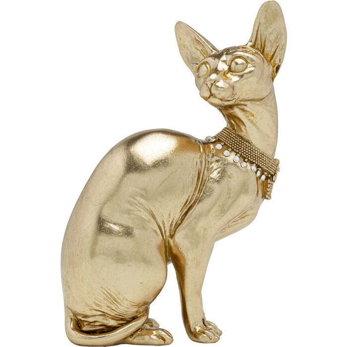 Sitting Cat Audrey Gold Dekoratif Obje 27cm