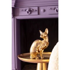 Sitting Cat Audrey Gold Dekoratif Obje 27cm