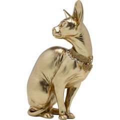 Sitting Cat Audrey Gold Dekoratif Obje 27cm