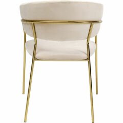 Armrest Belle Kadife Görünümlü Krem Çalışma Sandalyesi
