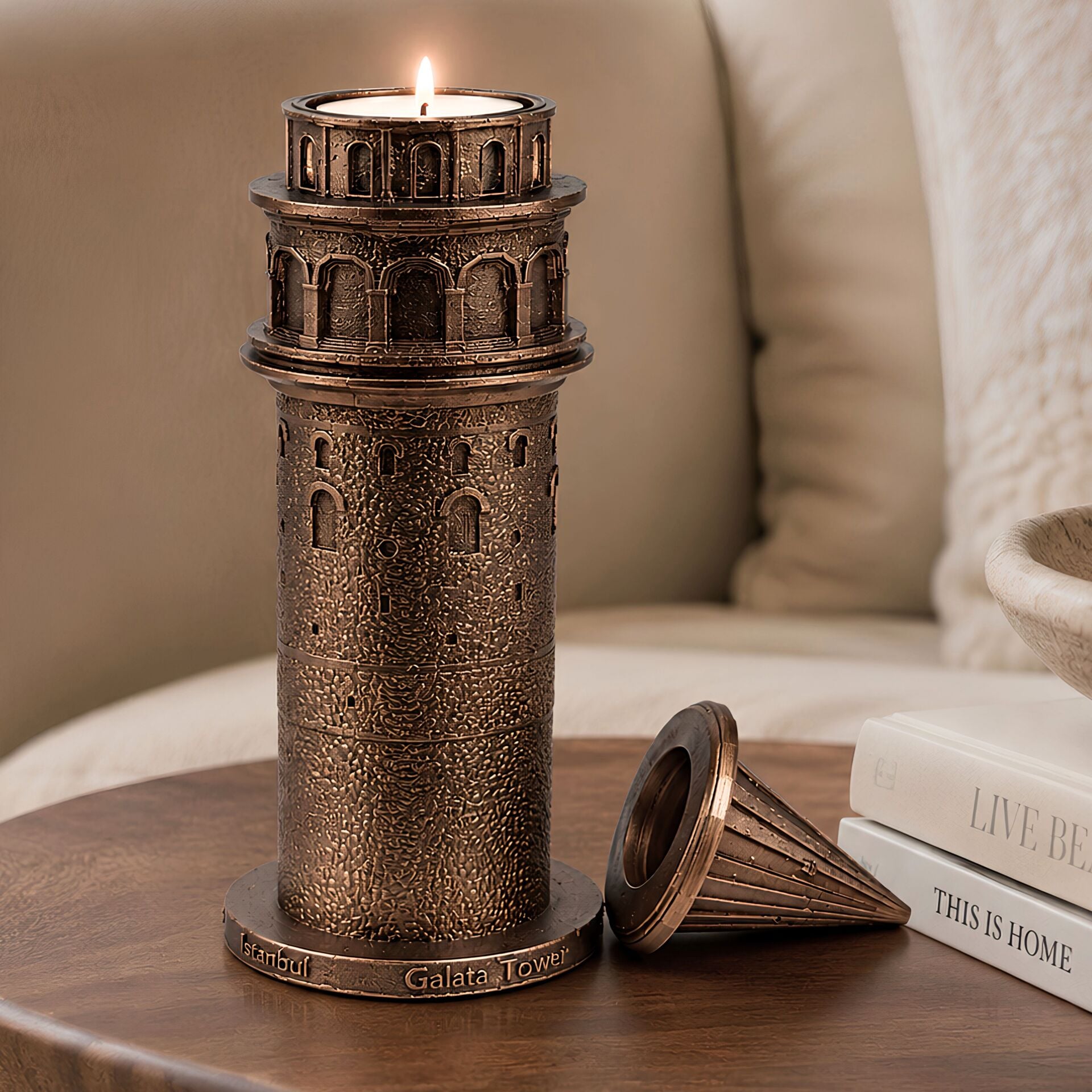 Galata Tower Bronz Dekoratif Mumluk
