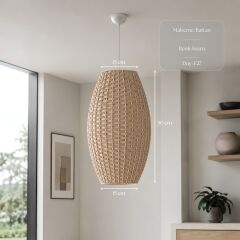 Bernel Krem Rattan Sarkıt Avize