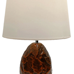 Kabartmalı Polyester Kahverengi Abajur