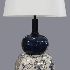 Motifli Büyük Polyester Abajur