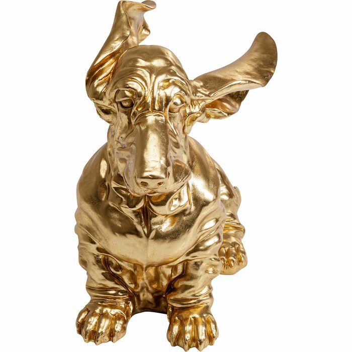 Coiffed Dog Gold Dekoratif Obje 52cm
