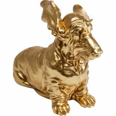 Coiffed Dog Gold Dekoratif Obje 52cm