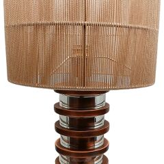 Metal Abajur Pileli Şapka Dilimli Gövde Cam