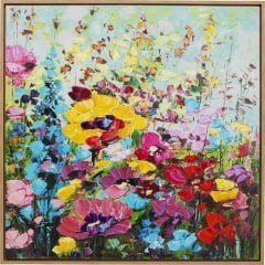 Flowery Meadow Çerçeveli Resim 100x100cm