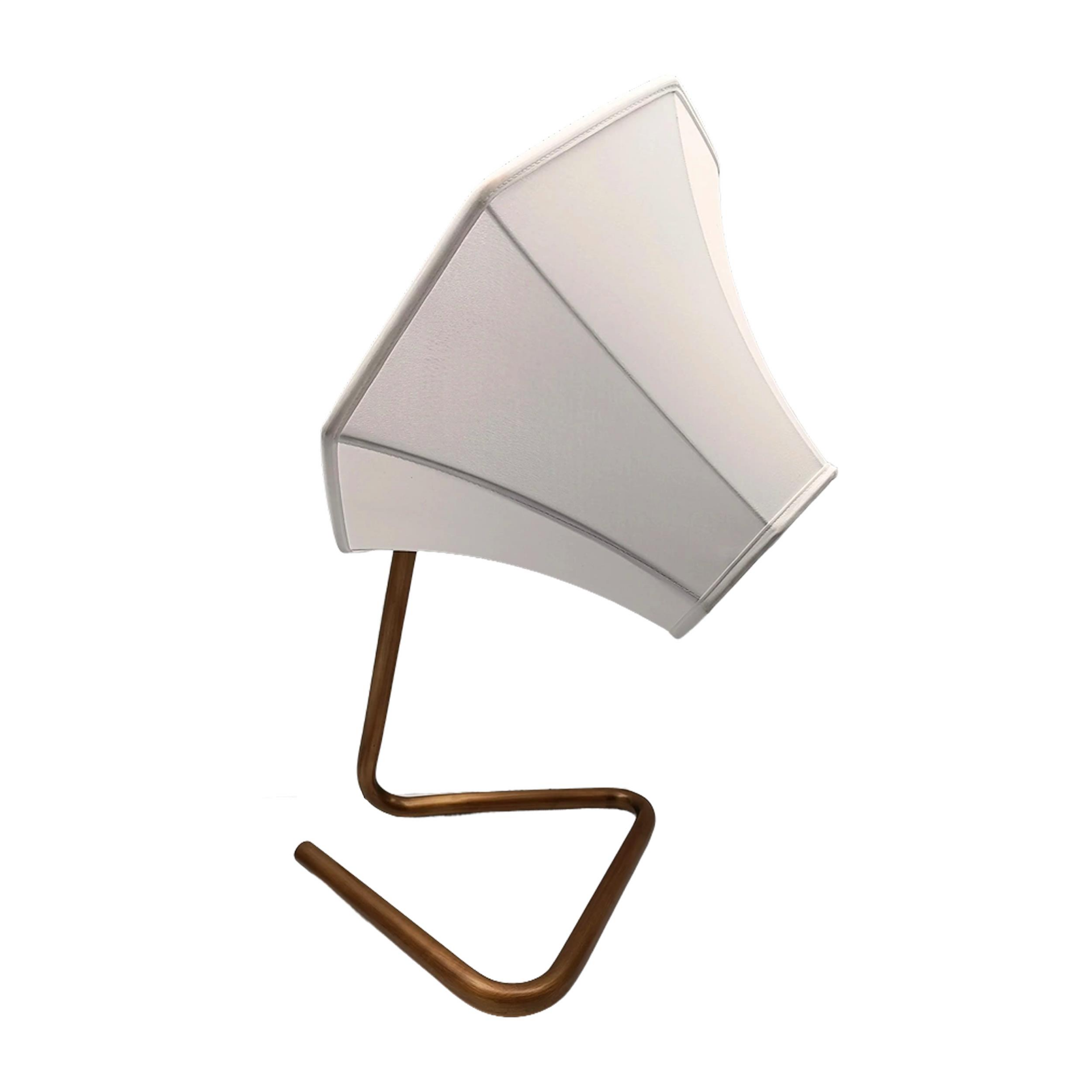 Geometrik Tasarım Abajur Metal Ayaklı Gold