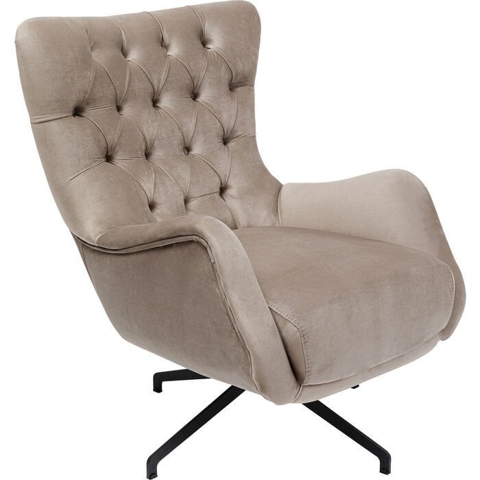 Swivel Armchair Bellissima Velvet Taupe Berjer