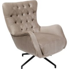 Swivel Armchair Bellissima Velvet Taupe Berjer