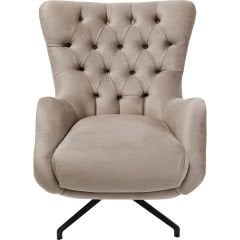 Swivel Armchair Bellissima Velvet Taupe Berjer