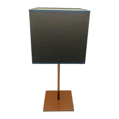 Metal Abajur Kare Antrasit Şapka Eskitme Gold