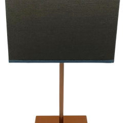 Metal Abajur Kare Antrasit Şapka Eskitme Gold