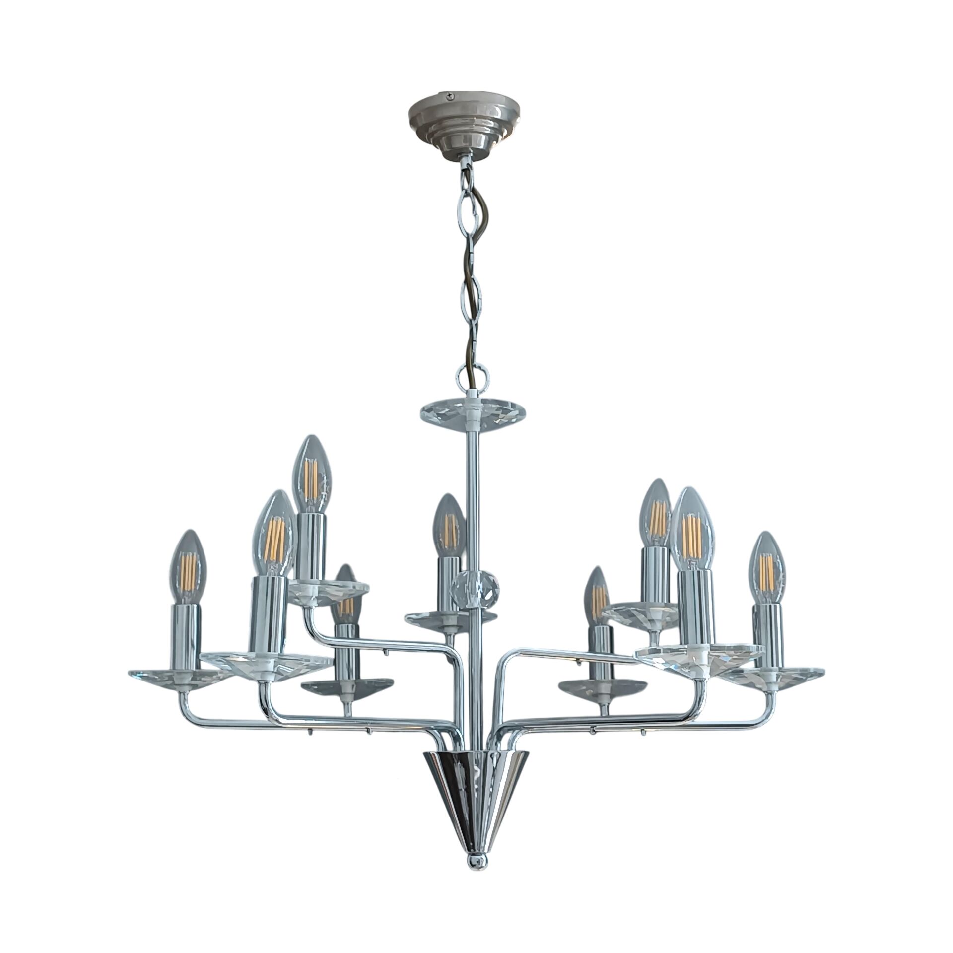 Nuvia Dokuz Kollu Krom Avize