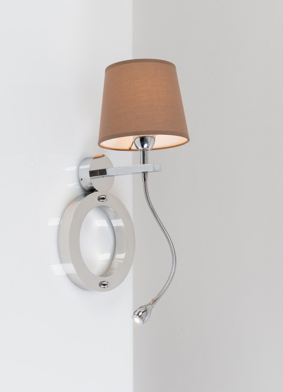 Okuma Lambalı Aplik Krom