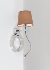 Okuma Lambalı Aplik Krom