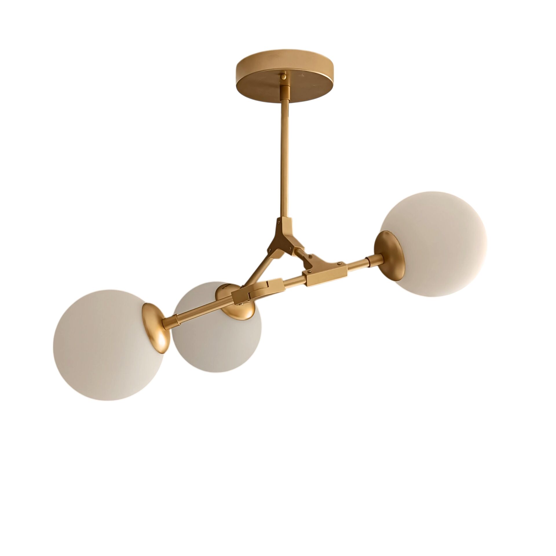 Lantra Üç Kollu Glop Gold Avize