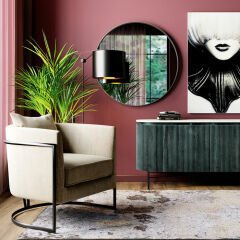 Curvy Chrome Look Konsol Aynası