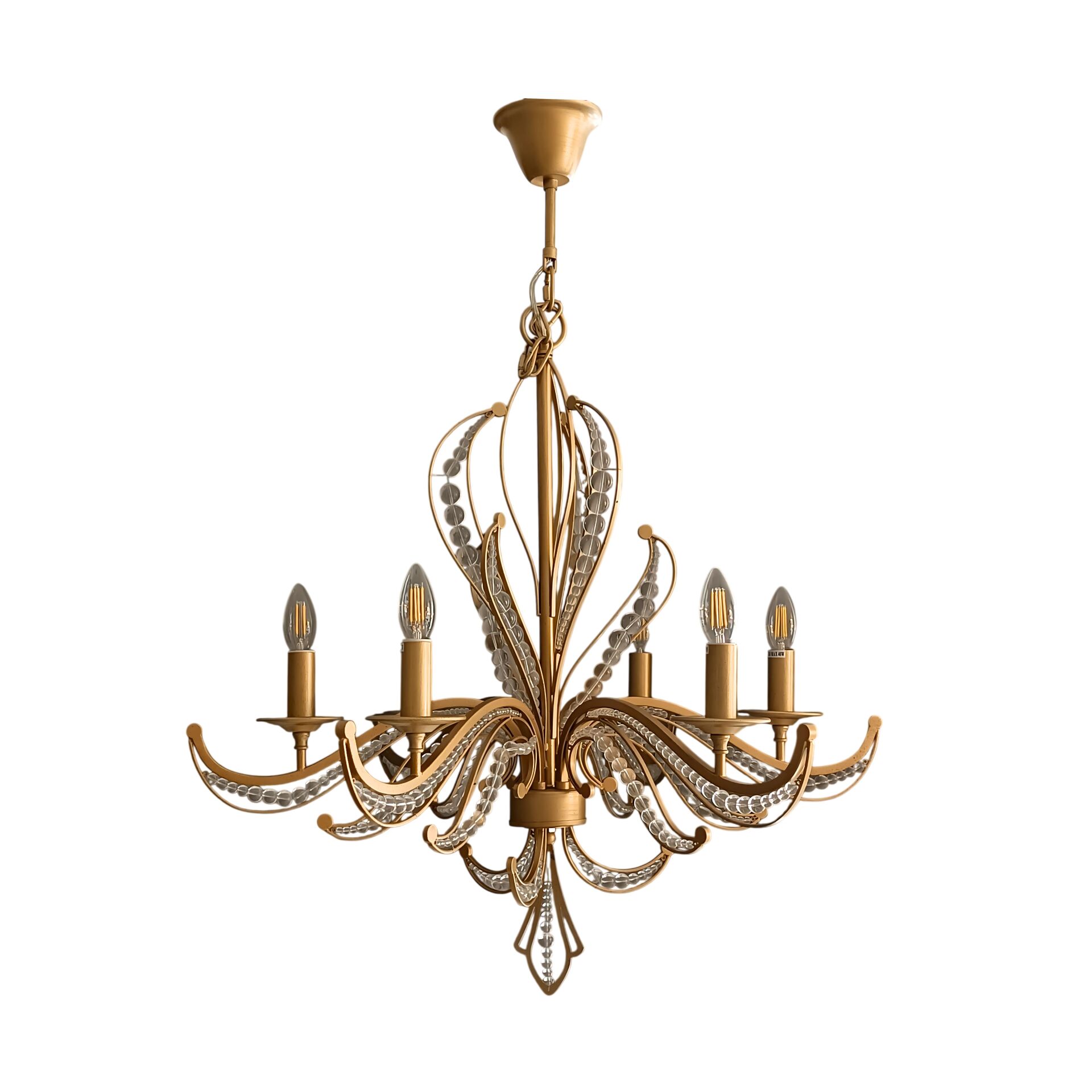 Huno Altı Kollu Eskitme Gold Avize