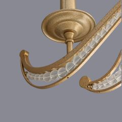 Huno Altı Kollu Eskitme Gold Avize