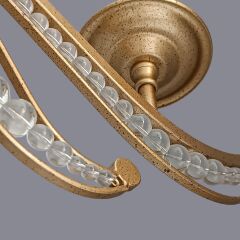 Huno Altı Kollu Eskitme Gold Avize