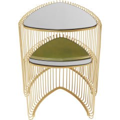 Wire Triangle Gold 2'li Yan Sehpa