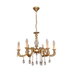 Rayen 6 Kollu Eskitme Gold Avize