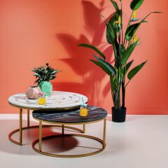 Mystic Yuvarlak 2'li Yan Sehpa