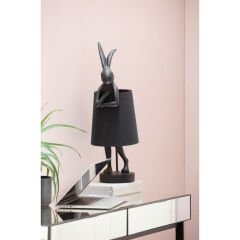 Animal Tavşan Model Mat Siyah Masa Lambası