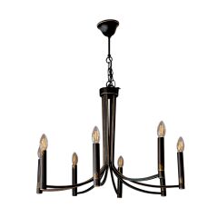 Clair 8 Kollu Siyah Eskitme Avize