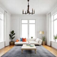 Clair 8 Kollu Siyah Eskitme Avize