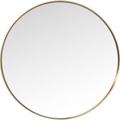 Mirror Curve Round Brass Ayna 100 cm