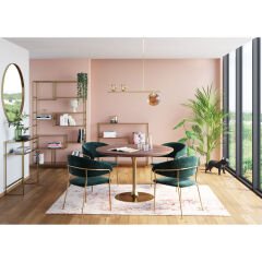 Mirror Curve Round Brass Ayna 100 cm