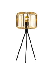 Kafes Tripod Abajur Metal Başlıklı Gold