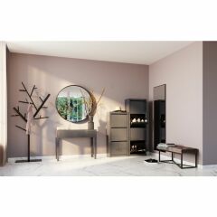 Mirror Curve Round Steel Nature Ayna 100 cm