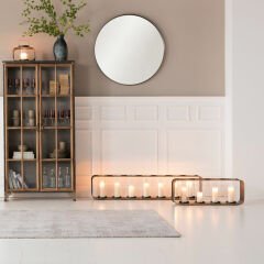 Mirror Curve Round Steel Nature Ayna 100 cm